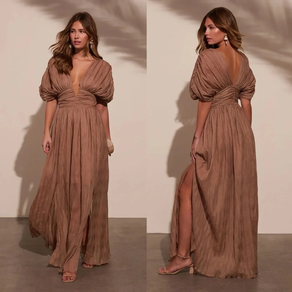 Bronze Empire Maxi Dress (S) - Picture 1 of 7